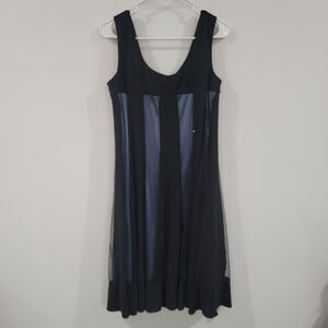 Vintage Y2K Womens Dress Size 10 Vertical Stripes Retro Glitter Party Swing